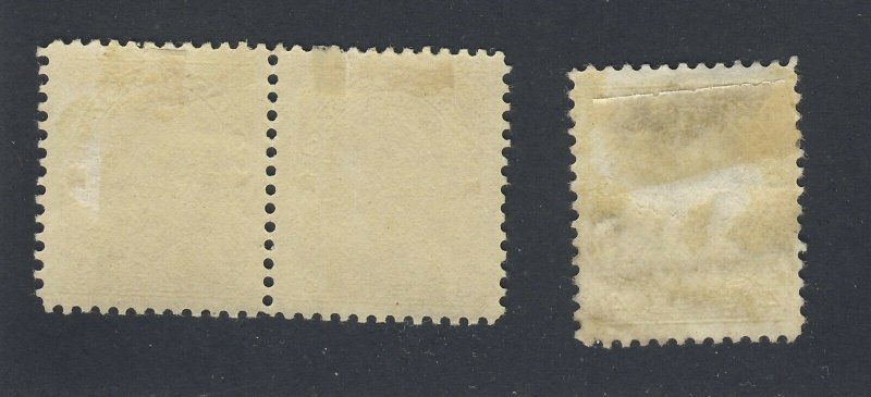 3x Admiral Canada stamps #108-3c Pair MH VF #110-4c MH Thin Guide Value= $130.00