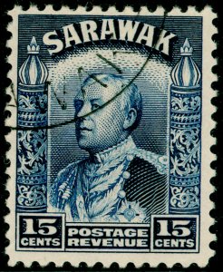 SARAWAK SG115a, 15c blue, VERY FINE USED. Cat £15. 