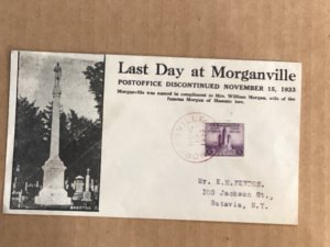 11/15/1935 Morganville NY Last Day cover PO magenta CDS cachet GM Fenton