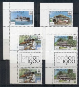 Kiribati 1980 London '80 Stamp Ex, gutter prs