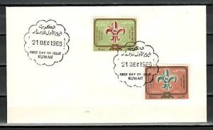 Kuwait, Scott cat. 347 A-B. Scouting 30th Anniversary. Plain First day cover.