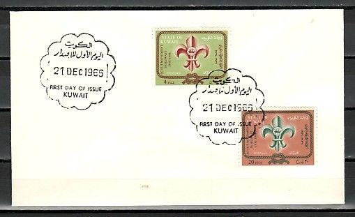 Kuwait, Scott cat. 347 A-B. Scouting 30th Anniversary. Plain First day cover.