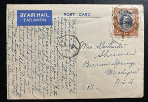 1945 Kirkee India Censored Postcard cover To Berrien Springs MI USA SG#259