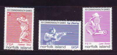 Norfolk Island Sc 659-61 1998 Commonwealth Games stamp set mint NH