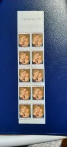 US Scott # 2578a; Christmas, full bklt, unfolded; MNH, VF centering