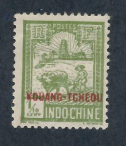 French in China Kouang Tcheou 1927  Scott 75 MH - 1/10c Ovpt