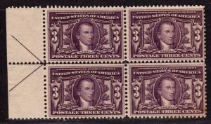 $ US SC#325 mint, 2LH-2NH, fine-VF, Arrow block, perf toning LR stamp, CV. $580
