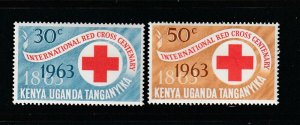 Kenya, Uganda, Tanzania 142-143 Set MH Red Cross