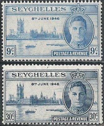 Seychelles 149-150 (mh) George VI, Peace issue (1946)