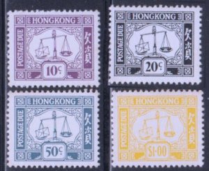 Hong Kong 1978 Postage Due Stamps Set of 4 MNH