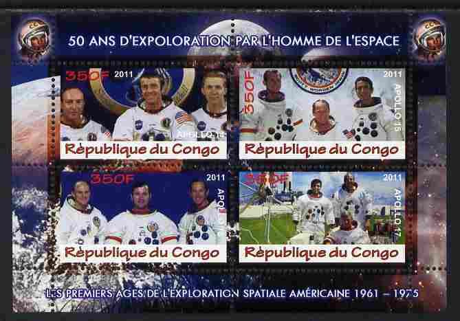 CONGO - 2011 - 1st Man in Space, USA #8 - Perf 4v Sheet - MNH - Private Issue