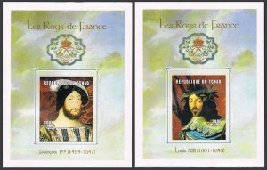 Chad 911a-914a imperf deluxe,MNH. French Rulers,2001.King Francis I,Louis XIII,