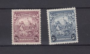 Barbados KGVI 1938 2s 6d 5/- SG256/256a MLH BP2156 