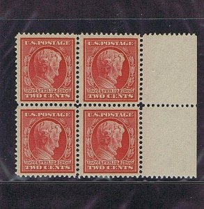 SCOTT# 369 UNUSED BLOCK OF FOUR ORIG GUM MNH 2C LINCOLN 1909, 1963 PF CERT F-VF