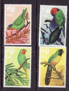 Fiji-Sc#481-4- id9-unused NH set-Birds-Parrots-1983-