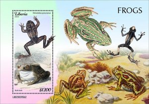 LIBERIA- 2023 - Frogs - Perf Souv Sheet - Mint Never Hinged