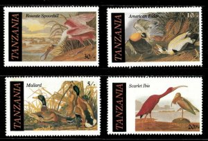 Tanzania 1986 - Audubon, Water Birds - Set of 4v - Scott 306-09 - MNH