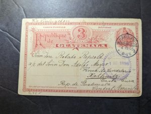 1895 Guatemala Postcard Cover Hamburg to Holhuitz via Germany