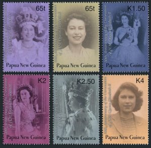 Papua New Guinea 1062-1067,MNH. Coronation of Queen Elizabeth II,50th Ann.2003. 