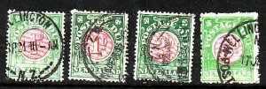 New Zealand-SG#D37-40- id7-used postage due set-Wiggins Teape thin hard chalky p