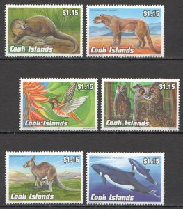 B0404 1992 Cook Islands Fauna Endangered Wildlife Animals Birds Owls Set Mnh