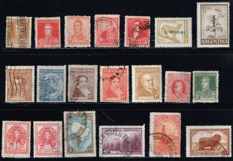 Argentina MiniLOT 20 Different Mostly Used