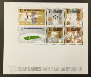 SINGAPORE, #188a, 1973 Souvenir Sheet of 6, FVF, OG, MNH. CV $47.50.