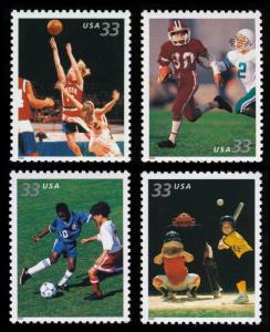 #3399-3402 33c Team Sports, Singles, Mint **ANY 5=FREE SHIPPING**