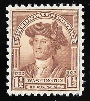 706 1 1/2 cents Washington, Stamp Mint OG NH EGRADED VF-XF 86