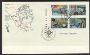 Canada 1236a Explorers Plate Block Canada Post U/A FDC