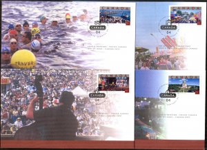 Canada 2004 Tourism Architecture Landscapes Mi. 2188, 2200, 2202, 2204 4 FDC