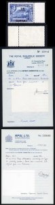 Aden SG38a KGVI 15c on 2 1/2a Surch DOUBLED U/M Cat 1600 RPS Cert