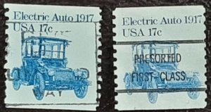 US Scott # 1906-1906a; Two used 17c Trans. coil from 1984; VF centering