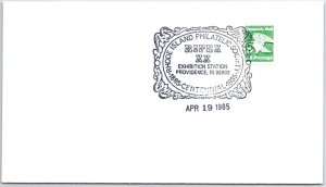 US SPECIAL POSTMARK EVENT COVER RHODE ISLAND PHILATELIC SOCIETY CENTENNIAL 1985g