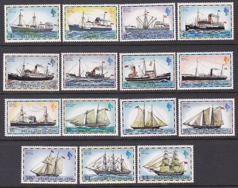 Falkland Islands Sc #260-274 Mint Hinged; Mi #255-269I