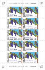 Bosnia and Herzegovina Mostar 2024 MNH Stamps Mini Sheet Wine Grapes Fruits
