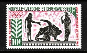New Caledonia-Sc#C38-unused hinged Airmail-Sports-Tokyo Olympics-1964-id3-