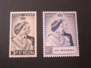 St Helena 1948 Sc 130-31 Silver Weeding set MNH