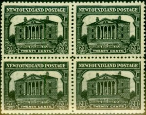 Newfoundland 1931 20c Black SG187 V.F MNH & LMM Block of 4