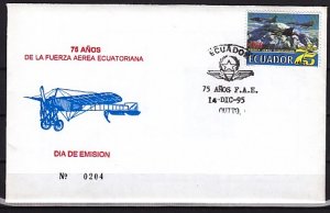 Ecuador, Scott cat. 1384. Air Force Jets issue. First day cover. ^