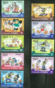 DOMINICA DISNEY ESPANA SOCCER 1984 SET SCOTT #744/52   MINT NEVER HINGED 