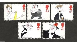 1998 Great Britain SC #1809-13 British COMEDIANS MNH stamps