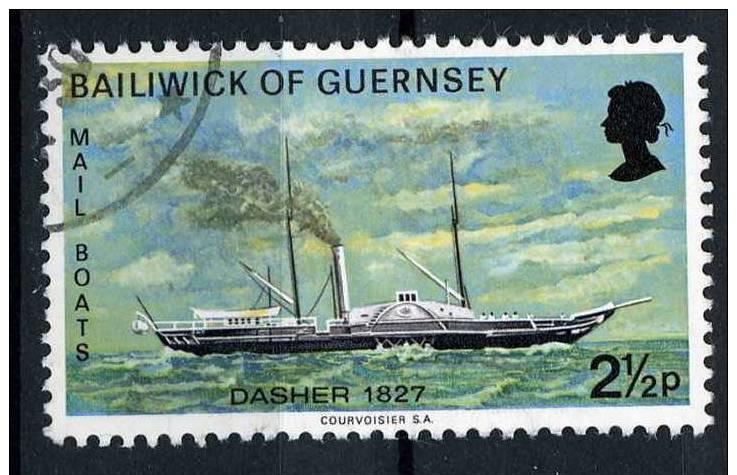 Guernsey 1972 Scott 65 used - 2.1/2p, Mail boat, dasher 1827