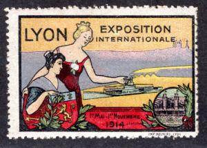 France 1914 Lyon International Exposition poster stamp MNH