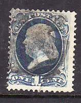 US-Sc#182- id7-used 1c dark ultra Franklin-1879-catalogue # on back-