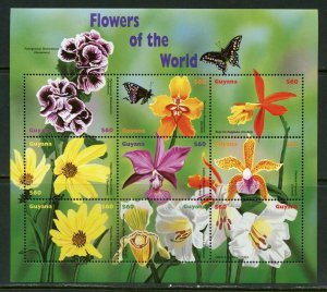 GUYANA  FLOWERS OF THE WORLD SHEET  I  MINT NH 