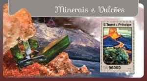 SAO TOME - 2016 - Minerals and Volcanoes - Perf Souv Sheet - Mint Never Hinged