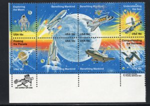 ALLY'S US ZIP Block Scott #1912-9 18c Space Achievement [8] MNH F/VF [F-5b]