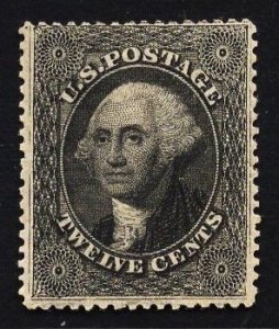 CERTIFIED US Stamp #36B 12c Black Washington MINT HINGED SCV $700. PSE Cert.