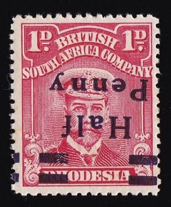 RHODESIA 1917 Half Penny KGV Admiral 1d ERROR INVERTED VARIETY SPACED NY MNH ** 